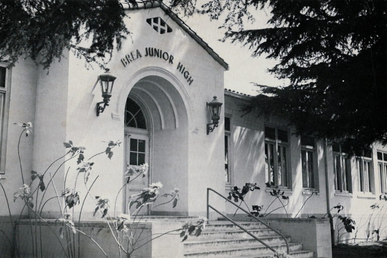 Former main entrance to Brea Jr. High School, (Photo Courtesy of Terry